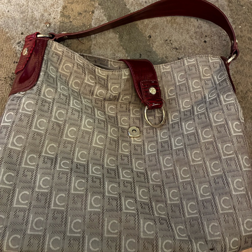 Liz Claiborne Gray and Red Shoulder Bag